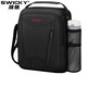 SWICKY簡(jiǎn)約休閑單肩包男士商務(wù)通勤斜挎包旅行運動(dòng)手提包出差韓版防潑水 黑色升級款【82%客戶(hù)的選擇】