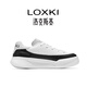 LOXKI（洛克斯基）小圓鞋Lite板鞋子男秋冬新品潮流百搭休閑鞋明星同款 黑白 42