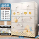 納份愛加厚收納柜抽屜式五斗柜家用客廳置物柜多層零食儲物柜臥室床頭柜 80面寬雙小抽-曲奇熊-白米奇 五層【99%人推薦規(guī)格】德邦送貨上門