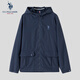 U.S. POLO ASSN.外套男秋季連帽戶外夾克男防風(fēng)登山休閑工裝上衣 藏藍色 2XL