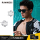 rawness六爪圓耳釘 925銀簡(jiǎn)約高級(jí)感歐美嘻哈男女鑲鉆耳飾10mmRAWNESS 白金雙只8mm