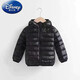 迪士尼（Disney）兒童羽絨棉服新款輕薄款男童女童中大童外套 黑色 160
