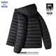 GENIOLAMODE羽絨服男冬季潮牌輕薄連帽90白鴨絨便攜保暖保暖外套 黑色 XL