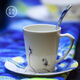 硅元瓷器 咖啡杯帶托碟套裝配勺 下午茶紅茶杯子  星空金彩茶杯套裝 星空咖啡杯（藍） 1個(gè) 140ml