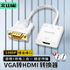 北山雀 VGA公轉(zhuǎn)HDM母轉(zhuǎn)換器帶音頻 高清視頻轉(zhuǎn)接頭 筆記本連接電視機顯示器投影儀 白色 BSQ-33