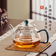 青蘋果玻璃家用泡茶壺煮茶2024新款加厚耐高溫?zé)畨嘏莼ú鑼Ｓ貌杷蛛x 春韻綠把泡茶壺800ML