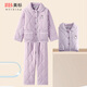 美標女童三層保暖夾棉睡衣套裝冬兒童可愛(ài)女孩全棉質(zhì)加厚咖啡碳家居服 雅紫 135 /12號(135/60)