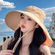 JEEP吉普大帽檐防曬帽女2025新款遮臉披肩夏太陽騎車遮陽帽子海邊 優(yōu)雅卡其 無規(guī)格