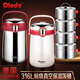 歐樂(lè )多（Olodo）316保溫飯盒燜燒防溢真空不銹鋼飯盒男女士學(xué)生大容量保溫桶戶(hù)外 316L【月光白三格2.5L】袋+餐具
