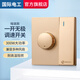 國際電工吊扇調(diào)速器旋鈕開關(guān)220v大功率電風(fēng)扇調(diào)速開關(guān)86型通用無極變速器 一開雙控帶風(fēng)扇調(diào)速開關(guān)【金色】