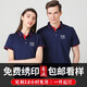 鴻隆印 工作服定制t恤印logo企業(yè)文化廣告衫定做廠(chǎng)服刺繡polo 藏青 M
