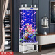美諾魚缸客廳半圓型魚缸屏風(fēng)大中小型家用落地式玻璃金魚缸生態(tài)免換水 白大理石 60*40*138