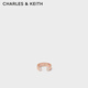 CHARLES&KEITH半寶石裝飾女士個(gè)性開(kāi)口戒指女士CK5-32120245 Rose Gold玫瑰金色