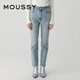 moussy 新品經(jīng)典水洗鉛筆褲小腳牛仔褲女010GAA12-2730 111淺藍(lán)色 XL