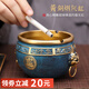 百年江南黃銅煙灰缸創(chuàng  )意個(gè)性擺件煙缸家居客廳裝飾品辦公室擺件父親節禮物 【進(jìn)財進(jìn)寶】獅首煙灰缸（燒藍款）