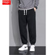 卡度頓特大碼休閑長(cháng)褲胖子男褲加肥加大號寬松運動(dòng)男褲大號6X7X8X彈力褲 黑色 6XL 建議210-230斤