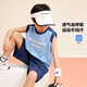 左西男童套裝夏裝2025新款兒童運(yùn)動速干背心兩件套籃球服潮 藍(lán)色 160