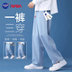 NASA GOOD牛仔褲男四季韓版寬松直筒男褲港風(fēng)休閑長(zhǎng)褲子男 淺藍(lán)色 XL 