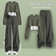 NRDCZ爵士舞街舞服裝女套裝學(xué)生秋冬季甜辣風(fēng)韓版寬松圓領(lǐng)短款衛(wèi)衣+背 軍綠色衛(wèi)衣+背心+灰工裝褲 A112M M 建議95-110斤