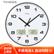 Timess掛鐘 溫濕度自動(dòng)對時(shí)鐘表客廳家用時(shí)鐘臥室電波鐘表掛墻36cm