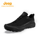吉普（JEEP）男鞋秋冬季新款戶(hù)外防潑水輕便登山運動(dòng)鞋加絨戶(hù)外防滑旅游徒步鞋 經(jīng)典黑 40