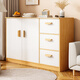 巷予斗柜臥室靠墻儲物柜房間床尾收納柜客廳簡(jiǎn)約現代抽屜柜五斗柜 【實(shí)木顆粒板】田園色100*36*80cm