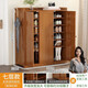 豪利邦鞋柜實(shí)木鞋架子門(mén)口結實(shí)多層防塵家用大容量客廳多功能收納鞋柜子 三門(mén)七曾【升級款】