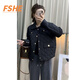 FSHE短款輕薄棉服女2025年秋冬季新款時(shí)尚小香風(fēng)小個(gè)子棉衣女外套潮 黑色 L 建議100-120斤