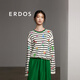 ERDOS 秋冬圓領(lǐng)條紋花卉運動(dòng)減齡多巴胺舒適保暖女套衫羊絨衫 白 L 165/88A