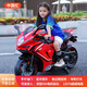 貝多奇（BEIDUOQI）兒童大號(hào)摩托電動(dòng)車小孩可坐雙人電動(dòng)摩托車大人帶寶寶玩具摩托車 高配+紅色+12V7A超威電瓶