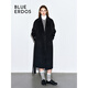 BLUE ERDOS100%羊毛大衣女秋冬經(jīng)典復古系帶落肩中長(cháng)款毛呢外套 黑 M (165)