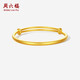 周六福古法黃金手鐲素鐲寶寶款推拉足金鐲子生日禮物A1013611約8.83g