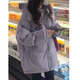 億梵莎（YIFANSHA）棉服女2023新款冬季設(shè)計(jì)感小眾寬松連帽外套冬天衣服羽棉襖絨服女 紫色 均碼