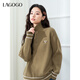 LAGOGO【抗起球】套頭毛針織衫女拉谷谷2024年冬季新款立翻領(lǐng)毛衣 芥末黃 M