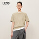 LESS春夏通勤簡(jiǎn)約純色上衣女時(shí)尚寬松基礎休閑短袖T恤女2O7112000 269綠卡其 M