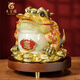 慕芳閣全銅三足金蟾招財擺件工藝品店鋪公司開(kāi)業(yè)禮品前臺辦公室桌面擺件 小號（約高17厘米）