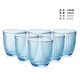 BORMIOLI ROCCO意大利進(jìn)口玻璃杯大容量耐熱透明喝水飲料冰沙奶茶杯涼白 (條紋)藍(lán)色290ml6只