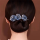 藍(lán)色花朵盤發(fā)器女氣質(zhì)懶人丸子頭盤發(fā)桿扭扭夾后腦勺發(fā)卡高端頭飾 淺藍(lán)色花朵盤發(fā)器