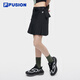 FILA FUSION斐樂潮牌梭織裙女夏季新款時尚休閑半身裙百褶裙 正黑色-BK M 165/66A