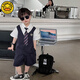 G·DUCK KIDS小黃鴨兒童禮服套裝男童西裝主持人2025新夏英倫風西服背帶花童演 假三件學院風西裝套裝 90