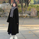 GARNUO燕麥色雙面羊絨大衣女2025秋冬季新款高級(jí)感小個(gè)子加厚羊毛呢外套 黑色 S【85-110斤】