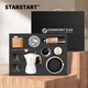 STAR-START摩卡壺套裝禮盒意式摩卡咖啡機節日咖啡禮盒裝戶(hù)外咖啡裝備 十件套單閥6人份木紋1.0-白色