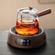 憶壺茶（YIHUTEA） 玻璃茶壺側把泡茶壺 電陶爐煮茶器功夫茶具套裝煮茶壺茶道杯 1500w數顯木紋爐+側把壺700ml