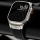 美定適用蘋果手表Ultra2表帶AppleWatch10X新款宇鉑改裝液態(tài)硅膠s9透氣iWatch87/654SE防水運(yùn)動耐用 黑表帶配銀色接頭 Watch Ultra/2代【49MM】