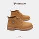 名郎（MELLEN）男鞋新品復古潮流時(shí)裝靴舒適高幫英倫風(fēng)短靴防滑耐磨馬丁靴大黃靴 黃棕色 40