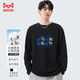 貓人長袖t恤男純棉打底衫寬松休閑男裝上衣圓領(lǐng)內(nèi)搭潮流t恤男黑色 2XL