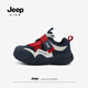 Jeep吉普童鞋兒童防滑鞋女童秋冬2025新款男童老爹鞋軟底魔術(shù)貼跑步鞋 深蘭紅 27 鞋內長(cháng)約17.3cm
