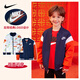 NIKE 耐克童裝男童雙面穿夾克春秋兒童休閑外套小嬰童 辣橙紅 130 /64 【建議身高116-122cm】