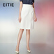 愛(ài)特愛(ài)（EITIE）干練OL氣質(zhì)高腰顯瘦包臀裙女開(kāi)叉純色半身裙春季新款7706407 珍珠白11 M 160