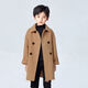 童繡男童大衣兒童雙面羊絨羊毛呢子2024秋冬新款大童男孩毛呢外套童裝 卡其色 140